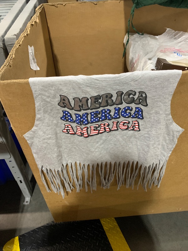 Photo 1 of ***STOCK PHOTO REFERENCE ONLY*** IZYJOY Boys Girls 4th of July Shirts America Letter Print Patriotic T-Shirt Little Kids USA Flag Short Sleeve Tee Tops(140(9-10 Years, Grey-014))