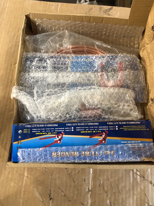 Photo 1 of smseace 26Pack 3/16 Inch Brake line kit Include 25 FT Copper-Plated Brake Lines with Fitting(16pcs Fittings,2pcs Union+4pcs Nut) Brake line Bender,Single Flare Tool,Cutter 3/16 Inch Brake line kit