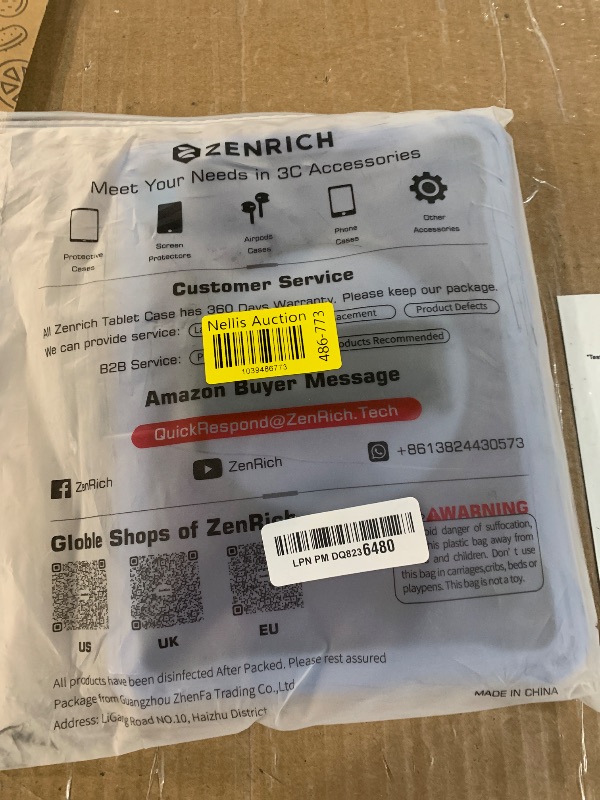 Photo 1 of (USED/FAIR)  (MISSING STAP) ZenRich Clear Case for iPad 11th (A16)/ iPad 10th Generation 10.9 inch 2025/2022, Shockproof Slim Hard Case with Pencil Holder/360°Rotating Kickstand/Handle/Carrying Strap, LavenderGrey