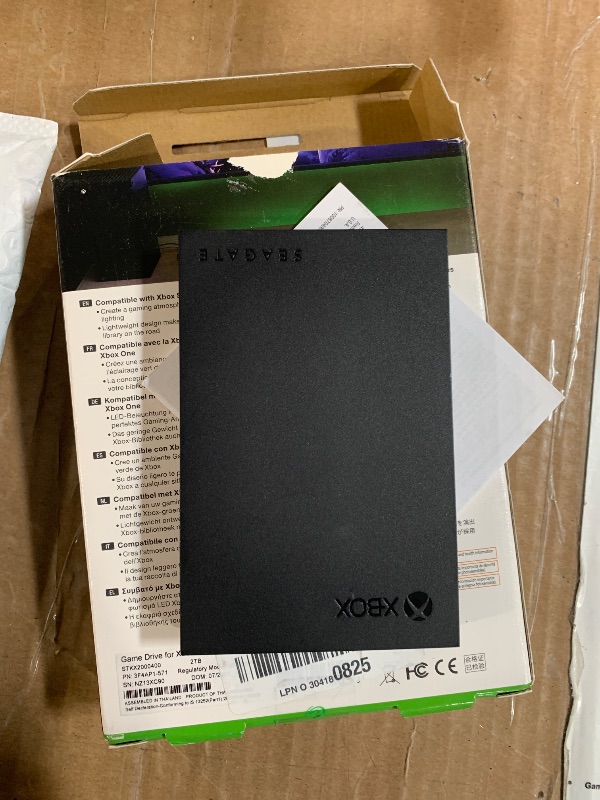 Photo 1 of (UNTESTED) (USED/FAIR) Seagate Game Drive for Xbox 2TB External Hard Drive Portable HDD - USB 3.2 Gen 1, Black with built-in green LED bar , Xbox Certified, 3 year Rescue Services (STKX2000400)