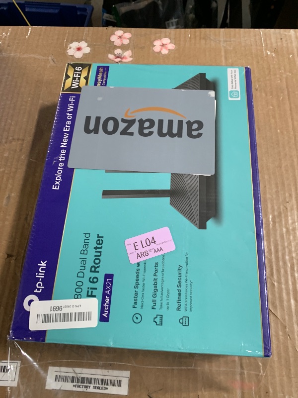 Photo 1 of (no manual) TP-Link AX1800 WiFi 6 Router V4 (Archer AX21) – Dual Band Wireless Internet, Gigabit, Easy Mesh, Works with Alexa - A Certified for Humans Device