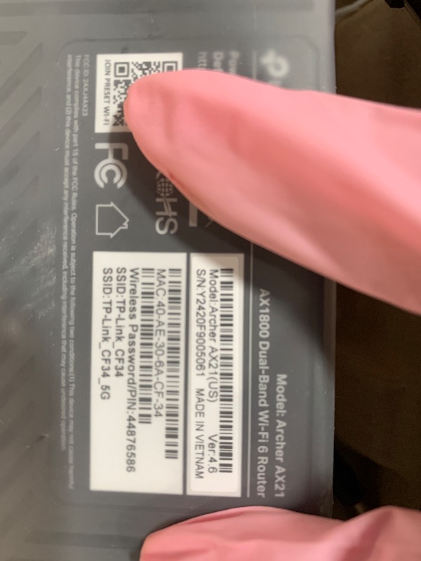 Photo 1 of (no manual) TP-Link AX1800 WiFi 6 Router V4 (Archer AX21) – Dual Band Wireless Internet, Gigabit, Easy Mesh, Works with Alexa - A Certified for Humans Device