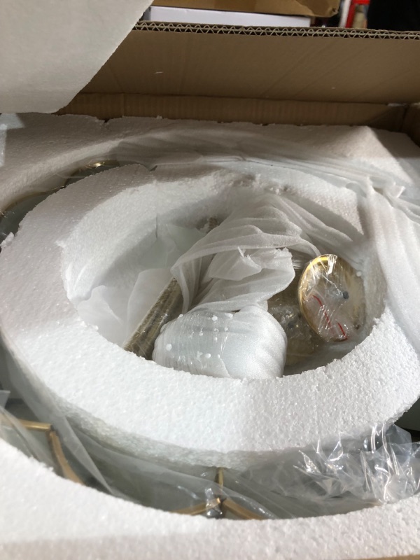 Photo 1 of (see all images) 4-Light Brass and Glass Ceiling Chandelier,Frosted Glass Shade Modern Light,Close to Ceiling Light Decorative for Bedroom Living Room