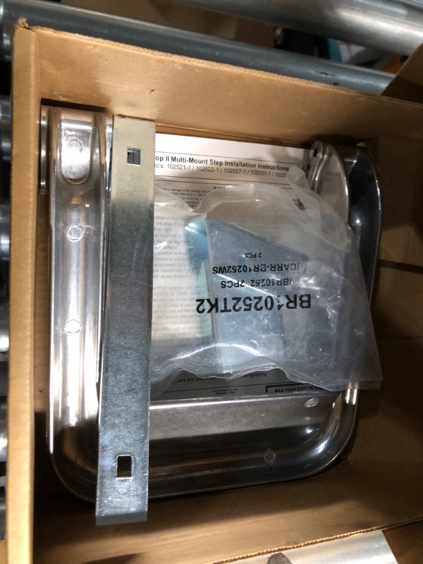 Photo 1 of (PARTS NOT A COMPLETE SET) Carrs Step Bars, Hoop II, Mount Kit Included, Aluminum, Polished, Compatible with Ford Fullsize Truck 1981-98, Each