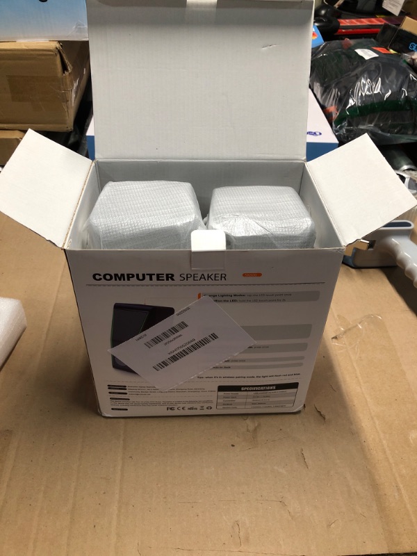 Photo 1 of Computer Speakers, Dynamic RGB PC Speakers, Bluetooth 5.0 HiFi Computer Speakers for Desktop with 2 Bass Diaphragms & 4 Speaker Units, USB Powered & 3.5mm AUX Cable for PC Laptop Monitor Tablet Phone