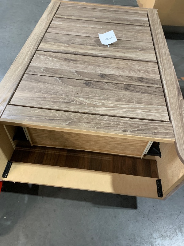 Photo 1 of (used)(see all images) Signature Design by Ashley Zelen Rustic Contemporary 5 Drawer Chest of Drawers, Warm Gray
