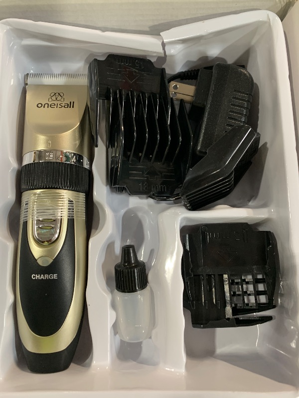Photo 1 of (used)(see all images) oneisall Dog Clipper Low Noise, Dog Grooming Kit with Rechargeable, Dog Shaver Cordless Electric Quiet Hair 