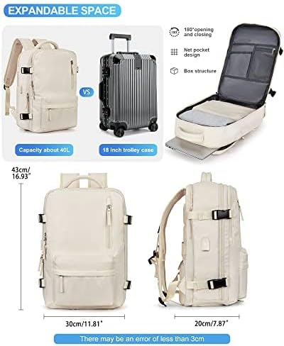 Photo 1 of (BAGGED) (USE/FAIR) VGCUB Large Travel Backpack Bag for Women Men,Carry on Backpack,17 Inch Laptop Business Work Waterproof Backpack with Laptop Compartment,Person Item Flight Approved,Mochila de Viaje,Brown