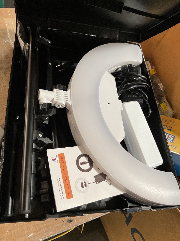 Photo 1 of **SEE NOTES** JJ JIANJIN Ring Light Kit:18"/45cm Outer 55W6700k Dimmable LED Light, Tripod Stand, Remote Controller,Box for Camera,Smartphone,YouTube,TikTok,Self-Portrait Shooting,CRI95,White