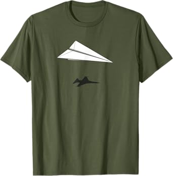 Photo 1 of *Large* Paper Airplane Shadow F-16 Fighting Falcon T-Shirt