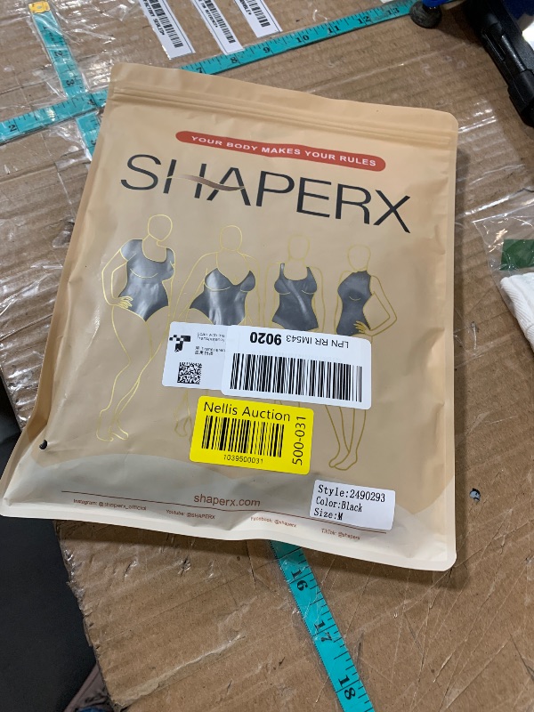 Photo 1 of (MEDIUM) (BAGGED) SHAPERX Shapewear for Women Tummy Control Open Bust Thigh Slimmer Body Shaper, SZ2490293-Black-M
