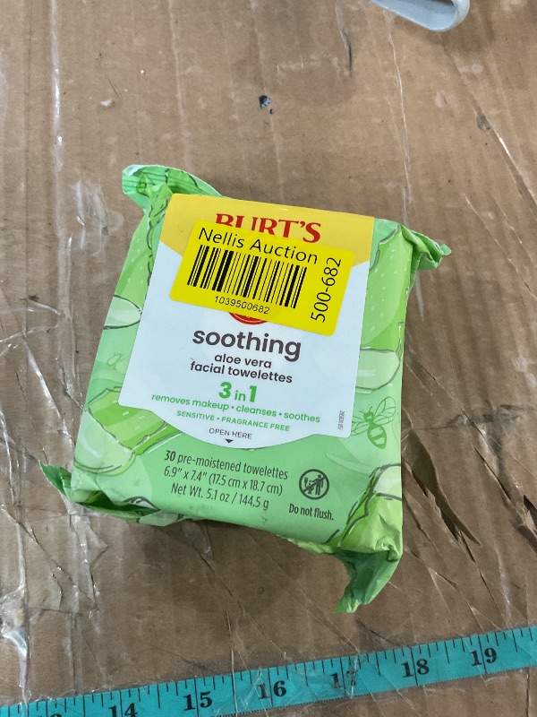 Photo 1 of **ONLY A SINGLE PK*** Burt's Bees Aloe Vera Face Wipes, for Sensitive Skin, Soothing Makeup Remover & Facial Cleansing Towelettes, 30 Ct. (3-Pack)