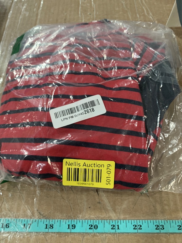 Photo 1 of Tankaneo Womens Oversized T Shirts Striped Color Block Cotton Tops Summer Casual Half Sleeve Loose Fit Crewneck Sweatshirts Red L