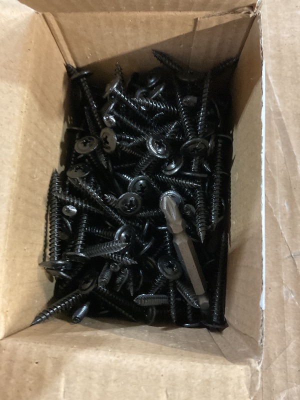 Photo 1 of (150 pcs)#8×1-1/2" Black Truss Head Wood Screws Quick Metal Self Tapping Zinc Oxide
