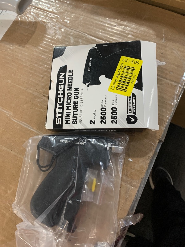 Photo 1 of Stitch  Stitchy Gun Kit - Mini Micro Needle Stitching, Sewing, Hemming Stitch Gun for Clothes - Ergonomic Design, Protective Cap - Includes 5000 Fasteners, 2 Needles (Black)