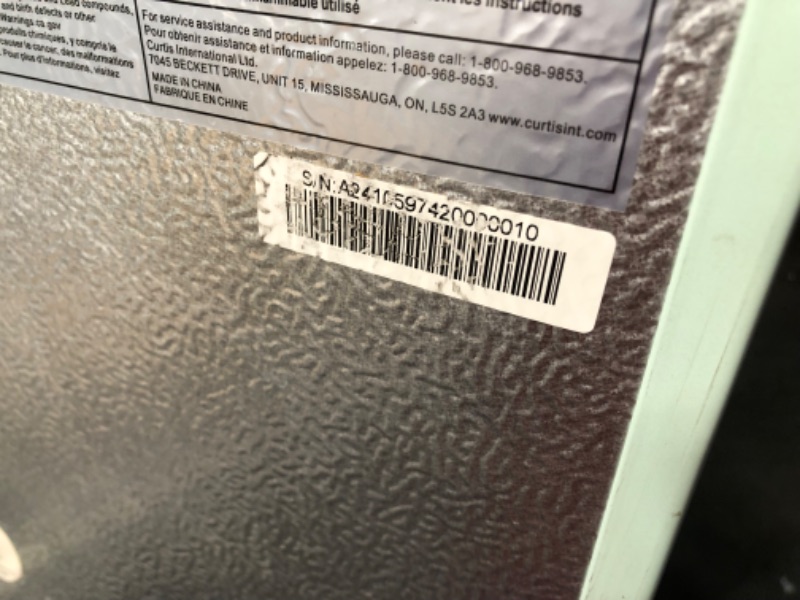 Photo 1 of ***PARTS ONLY***Frigidaire EFR753 Retro Apartment Size Refrigerator with Top Freezer - 2 Door Fridge with 7.5 Cu Ft of Storage Capacity, Adjustable Spill-Proof Shelves, Door & Crisper Bins, Mint
