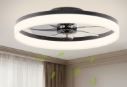 Photo 1 of ***PARTS ONLY***VOLISUN Low Profile Ceiling Fan with Light and Remote, 23.6in Flush Mount, Dimmable LED Fan Light, Bladeless for Bedroom (Black)