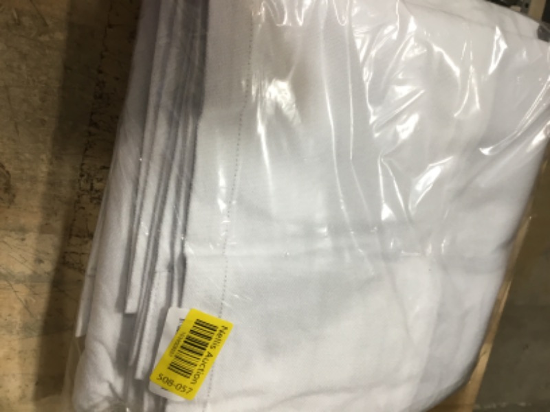Photo 1 of 100% Blackout Shield Linen Blackout Curtains for Bedroom, Thermal Insulated Curtains 96 Inch Length 2 Panels Set, Grommet Drapes for Living Room, 50” W x 96” L, Bright White