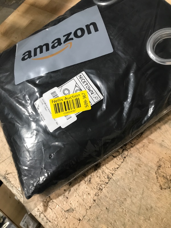 Photo 1 of ***(ONLY 1 PANEL)***
NICETOWN Black Blackout Living Room Curtain 102 inches Long, Grommet Thermal Insulated Cold/Light/Sound Blocking Window Drape for Bedroom/French Door (W66 x L102, 1 Panel)