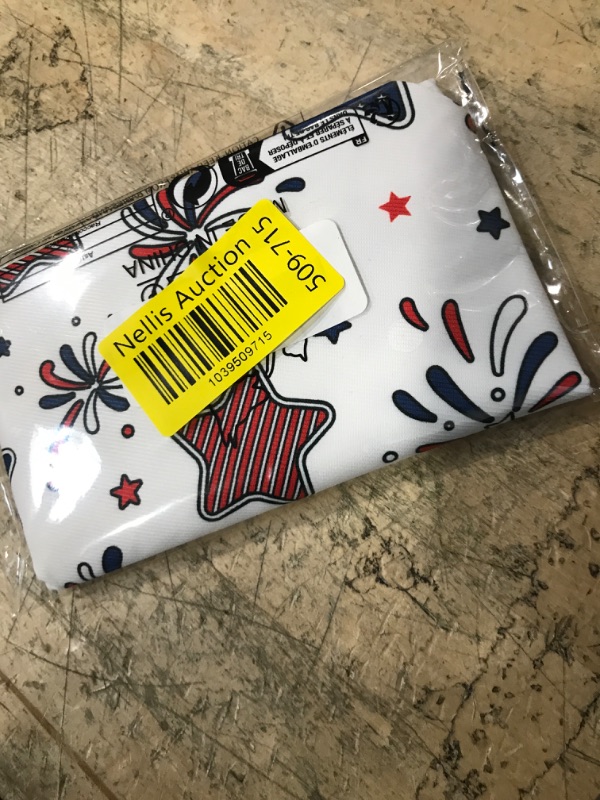 Photo 1 of ADOGGYGO American Flag Dog Bandana, White Blue 4th of July Flag Pet Scarf, Premium Durable Fabric, Adjustable Fit 4th of July Bandanas for Medium Large Dogs Pets (Large)
