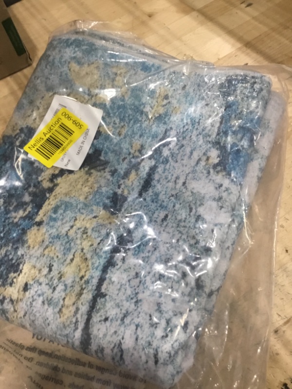 Photo 1 of 2x6 Runner Rugs for Hallways Kitchen Runner - Washable Runner Rug with Non Slip Rubber Backing, Soft Abstract Carpet Long Hallway Runners for Bedroom, Bathroom, Enterway(Blue)