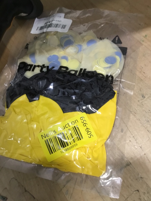 Photo 1 of Aimto Blue and Yellow Balloons,Blue Yellow Confetti Balloon for Minions Party Decorations,12 Inch,Pack of 50