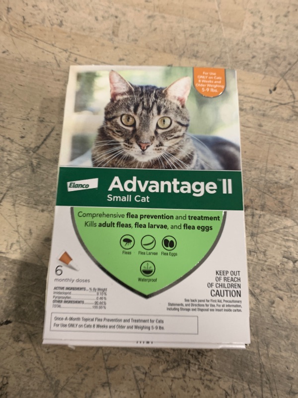 Photo 1 of Advantage II Small Cat Vet-Recommended Flea Treatment & Prevention | Cats 5-9 lbs. | 6-Month Supply