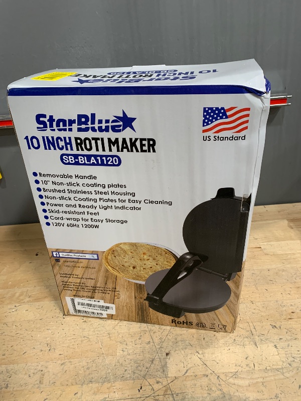 Photo 1 of 10inch Roti Maker by StarBlue with FREE Roti Warmer and Removable Handle - The automatic Stainless Steel Non-Stick Electric machine to make Indian style Chapati, Tortilla, Roti AC 110V 50/60Hz 1200W
