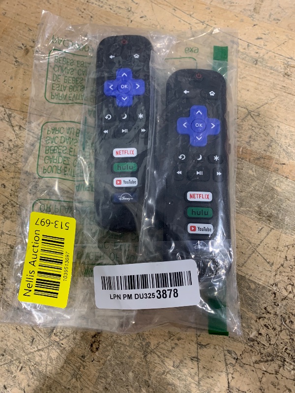 Photo 1 of (Pack of 2) Replacement Remote Control for Roku TV,for TCL/Hisense/Sharp/Philips/Onn/Element/Insignia Roku TV,with Shortcut Buttons Netflix/YouTube/Hulu/Disney+ (NOT for Roku Stick or Box)