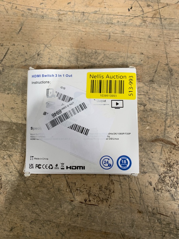 Photo 1 of [Upgrade] HDMI Switch 3 in 1 Out, 4K@60Hz HDMI 2.0 Switch Splitter with 2.6FT Long HDMI Cable, 3-Port HDMI Switcher Selector, Supports 4K 30Hz 3D 1080P HDCP2.2 for PS5 Xbox DVD Player Fire Stick PC