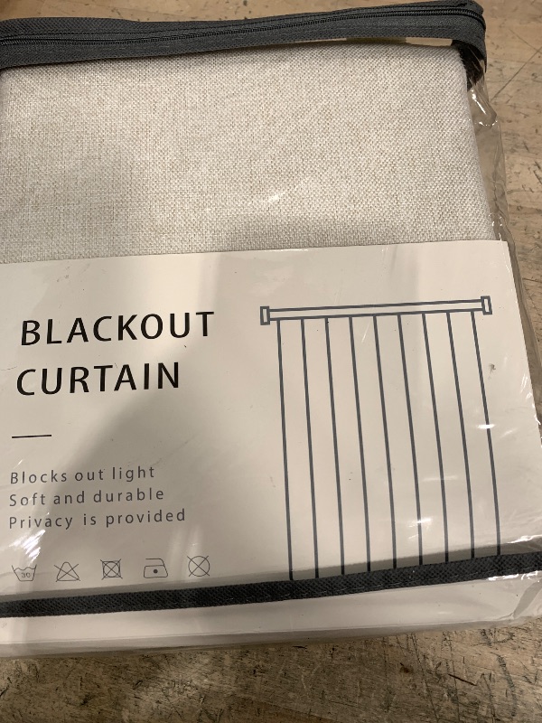 Photo 1 of 100% Blackout Shield Linen Blackout Curtains for Bedroom 84 Inches Long, Back Tab/Rod Pocket Living Room Drapes, Thermal Insulated Blackout Curtains 2 Panels Set, 50" W x 84" L, Cream