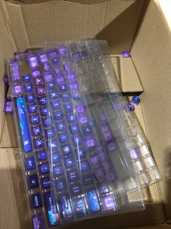 Photo 1 of (see all images) ASA Pudding Customized PBT keycaps, 120-key PBT&Dye-sub Translucent Purple keycap Set for Cherry/Gatron 