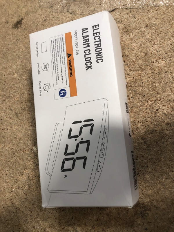 Photo 1 of GOLOZA Digital Alarm Clock for Bedrooms, Digital Clock with Modern Curved Design, Conspicuous Blue LED Numbers, 5 Levels Brightness+Off, 2 Volume, 3 Alarm Tones, Snooze, Power-Off Memory, 12/24H