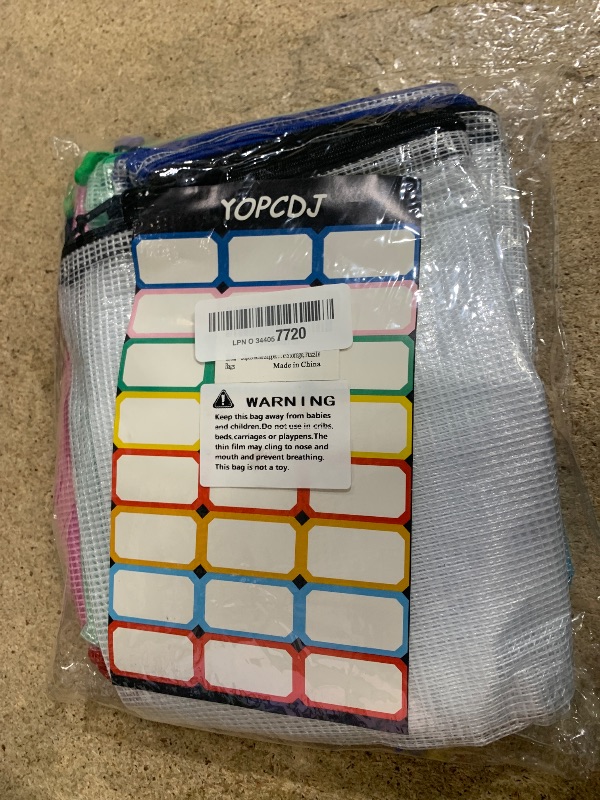 Photo 1 of 24pcs Mesh Zipper Pouch Bags - A4 Zipper Bags for Classroom Organization, Board Game & Puzzle Storage