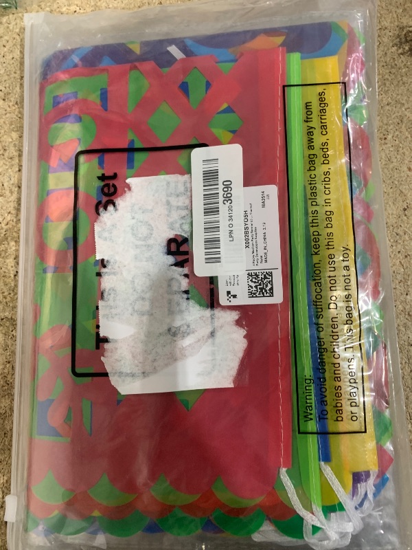 Photo 1 of 4 Packs Mexican Party Banner 60 Feet Fiesta Plastic Papel Picado Banner Cinco de Mayo Dia De Los Muertos Decor Day of The Dead Decorations Mexican Fiesta Themed Party Decorations Supplies