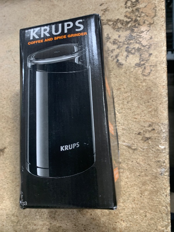 Photo 1 of KRUPS Precision Electric Coffee Grinders: 3 oz Capacity, 200W Motor, Stainless Steel Blades for Uniform Grinding of Coffee Beans, Herbs, Nuts, and Spice Grinder (Black)