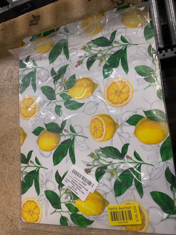 Photo 1 of Lemon Placemats Set of 6 Summer Plastic Table Mats Yellow Lemonade Theme Place Mats Washable Vinyl Rustic Holiday Table Decoration for Indoor Outdoor Party Kitchen Dining