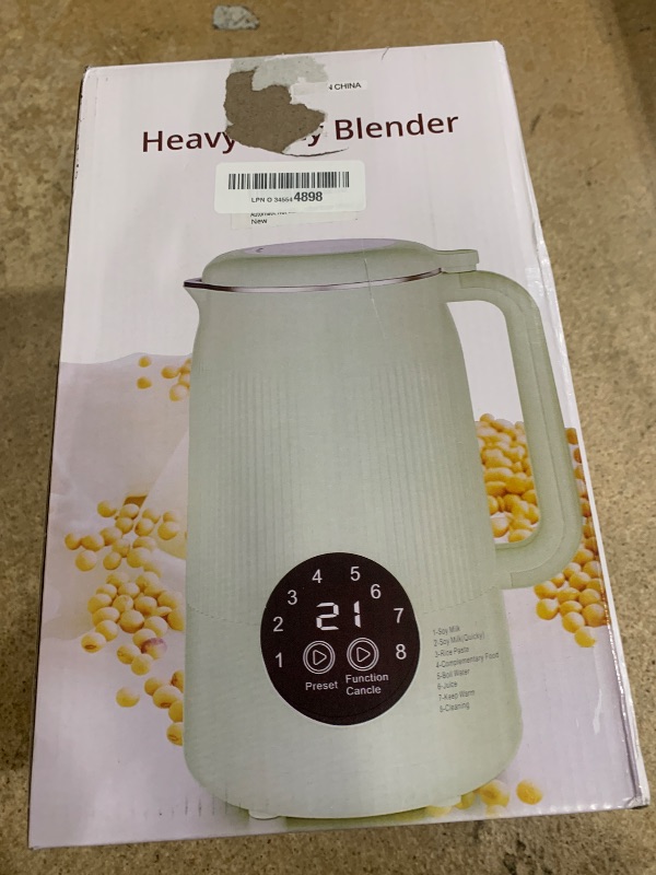 Photo 1 of 8-in-1 Automatic Soy Nut Milk Maker,40oz Soy Milk Maker for Homemade Almond,Oat,Soy Milk,Rice Paste,Complementary Food,Juice,Milk Maker Machine with Delay Start/Keep Warm/Self Clean/Boil Water (White)