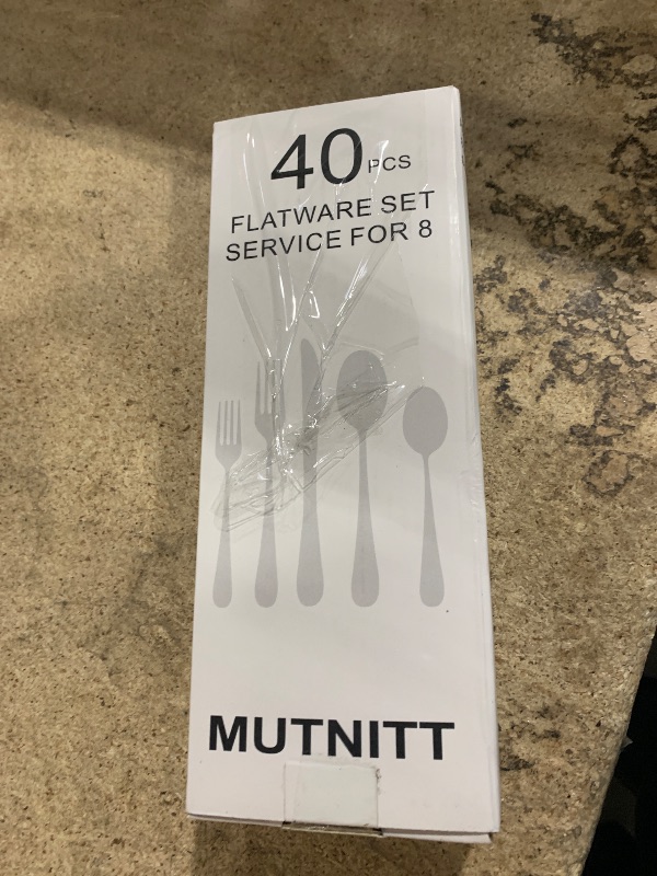 Photo 1 of 40 Piece Silverware Set Service for 8,Premium Stainless Steel Flatware Set,Mirror Polished Cutlery Utensil Set,Durable Home Kitchen Eating Tableware Set,Include Fork Knife Spoon Set,Dishwasher Safe