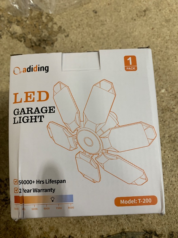 Photo 1 of Adiding LED Garage Ceiling Light -10000Lm Deformable Ultra Bright Screw in LED Basement Lights 6500K 6 Adjustable Panels Shop Light fit for E26 E27 Bulb Socket for Workshop Barn Storage Attic Utility