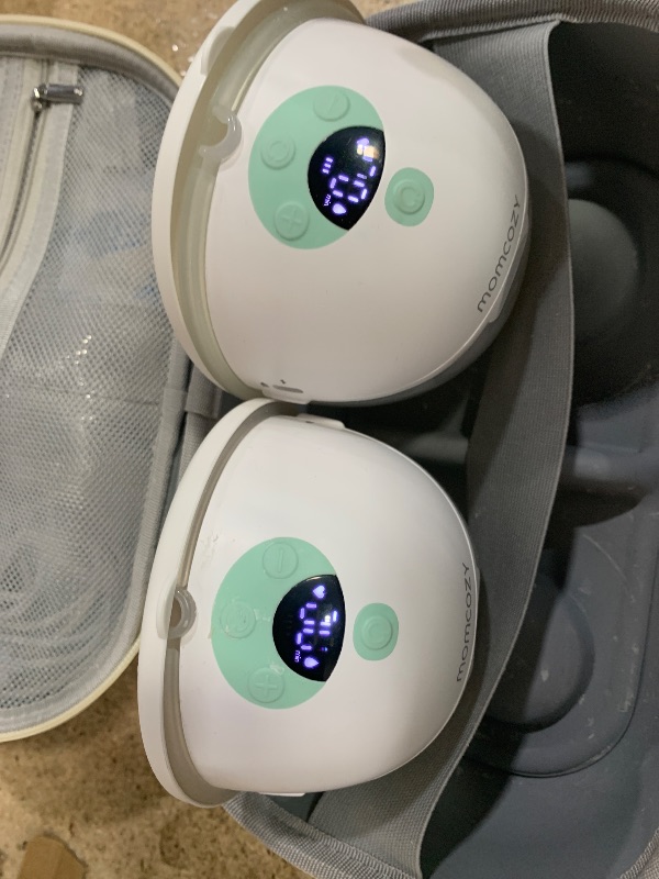 Photo 1 of Momcozy M5 Hands-Free Wearable Breast Pump, Double-Sealed Flange for Baby-Like Comfort, 3 Modes & 9 Suction Levels, Portable Electric Pump – 24mm, 2 Pack Mint