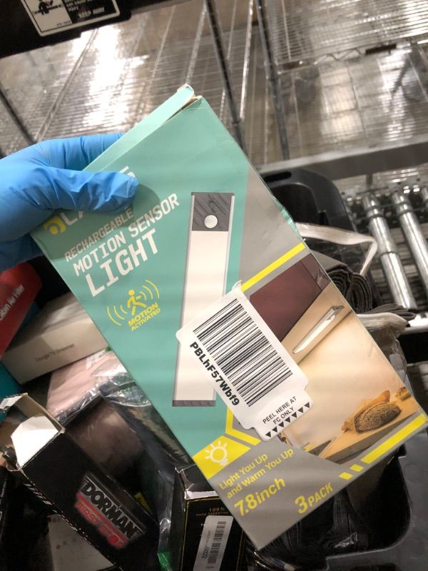 Photo 1 of Under Cabinet Lighting, Equipped with Motion Sensor, Rechargeable Battery Operated?3-Level Adjustable Brightness, 3 Pack Magnetic Under Counter Lights for Kitchen, Closet, Pantry, 7.8"