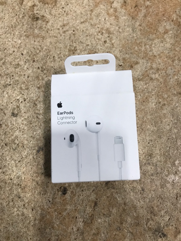 Photo 1 of Apple EarPods Headphones with Lightning Connector, Wired Ear Buds for iPhone with Built-in Remote to Control Music, Phone Calls, and Volume