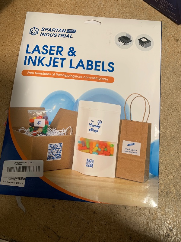 Photo 1 of 1" X 0.5" Matte White Printable Labels Compatible with Inkjet and Laser Printers - 30 Sheets, 4800 Small Stickers for Barcodes, Product Labeling, Inventory - Spartan Industrial