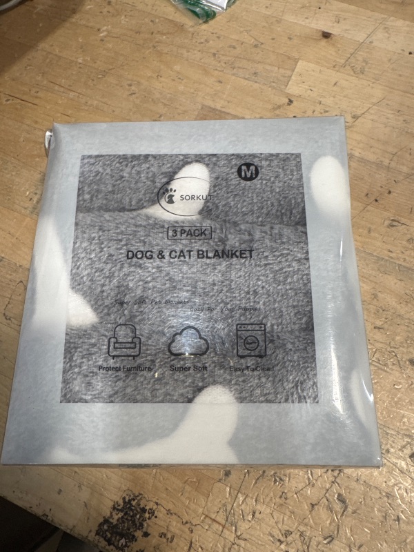 Photo 1 of 1 Pack 3 Puppy Blankets Super Soft Warm Sleep Mat Grey Cute Print Blanket Fluffy Fleece Pet Blanket Flannel Throw Dog Blankets for Small Dogs Puppy Dogs Fluffy Cats,Bone-Medium(29"x20")