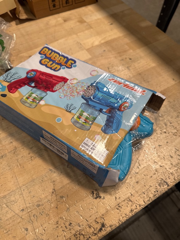 Photo 1 of ************BUBBLES NOT INCLUDED**************

Bubble Guns Machine for Kids 4-8: Automatic 10-Hole Bubble Guns with Rich Bubbles & LED Light - Summer Outdoor Bubble Gun Blaster Toys - 2PCS Bubble Blower
