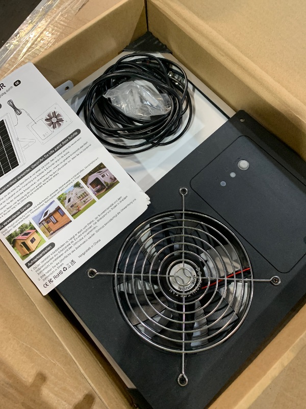 Photo 1 of (broken fan blade)(sold for parts) ANTEQI Solar Powered Fan with Timer & 15000mAh Battery, 25W Efficient Solar Exhaust Fan, 3500 RPM High-Speed Waterproof Ventilation Fan