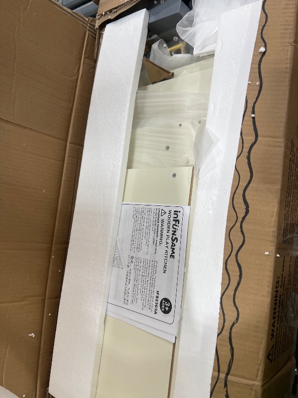 Photo 1 of ***final sale missing & damaged pieces parts only item***inFUNSAME Wooden Play Kitchen for Kids with Various Interactive Kids Kitchen Toy Features and 19 Fun Toddler Kitchen Accessories, Toy Kitchen Playset for 3+ Boys and Girls