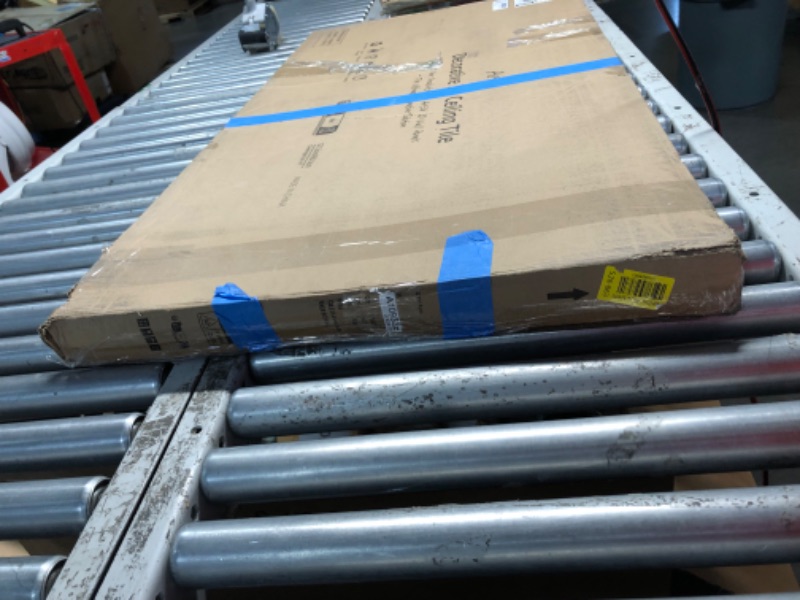 Photo 1 of Art3d 12-Pack Drop Ceiling Tiles 2x4 Ft, Decorative PVC Ceiling Covering Panels 24x48 Inch for Basement Bathroom Kitchen, Cover 96 Sq.Ft, White