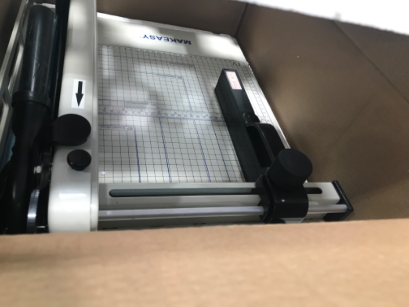 Photo 1 of Paper Cutter 12 Inch, Heavy Duty Paper Cutter for A4 Paper, Guillotine Paper Cutter 400 Sheet Capacity, Solid Steel Construction, Beige